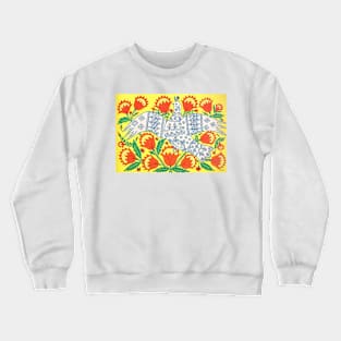 Maria Primachenko - a dove has spread her wings and asks for peace 1982 Crewneck Sweatshirt